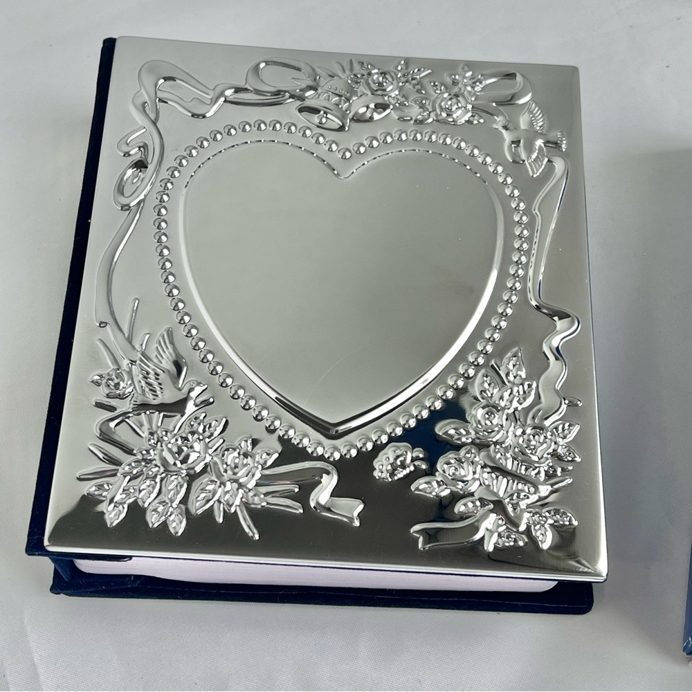 Silver Heart-Embossed Photo Album Wedding Album Bridal  Bride Photo Album